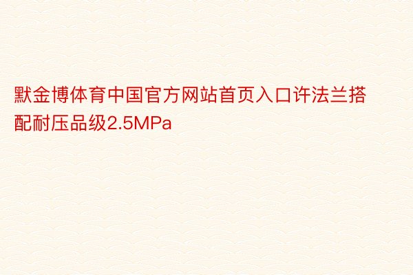 默金博体育中国官方网站首页入口许法兰搭配耐压品级2.5MPa
